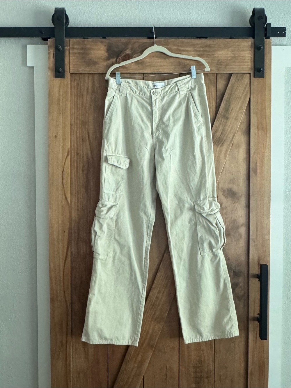 Zara Cream Cargo Pants 6